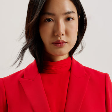 Women's Manabl-Single Breasted Tailored Blazer Red