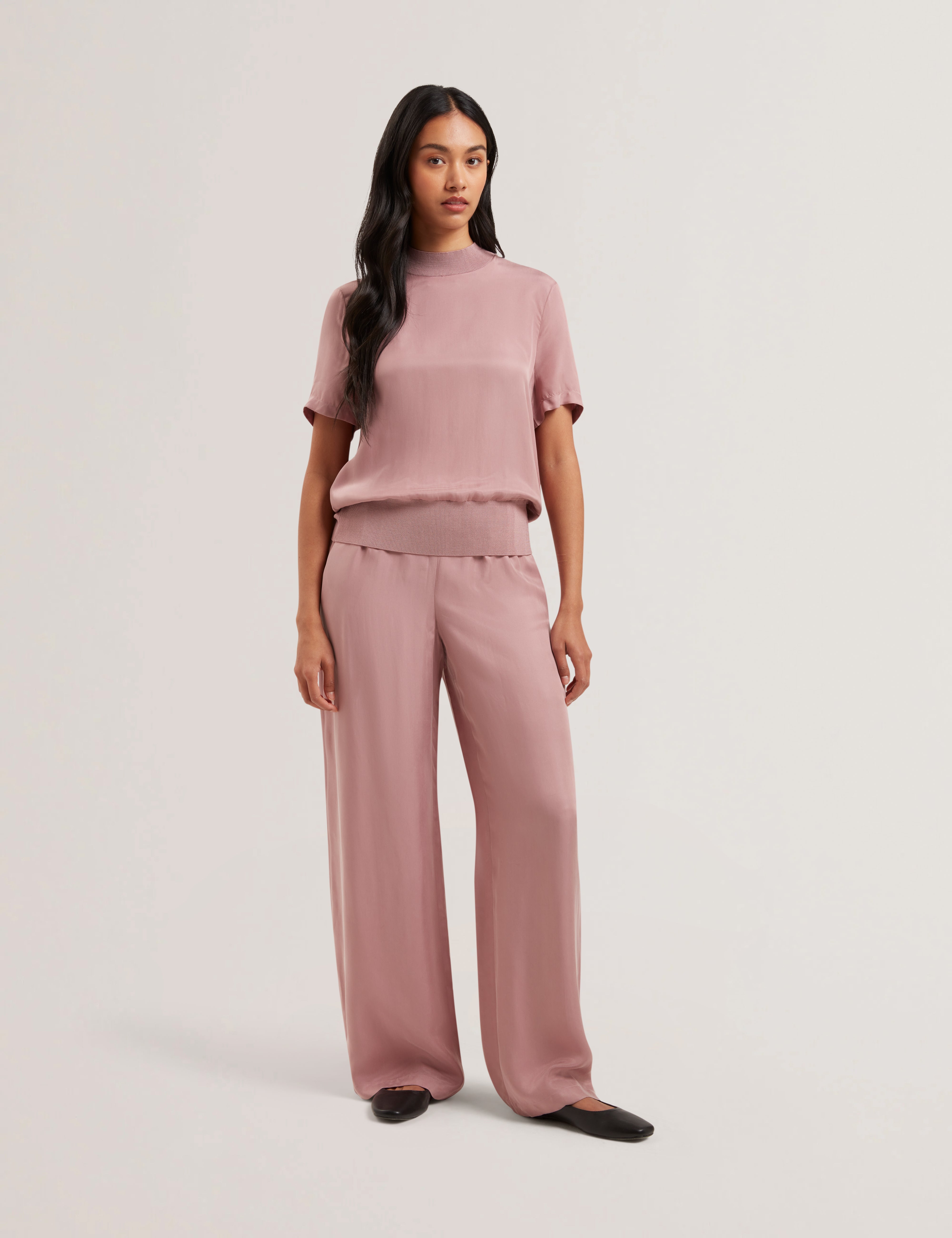Women's VINCA-Cupro Wide Leg Trouser
