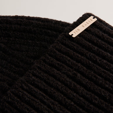 Women's Emilyya-Knitted Bobble Hat Black