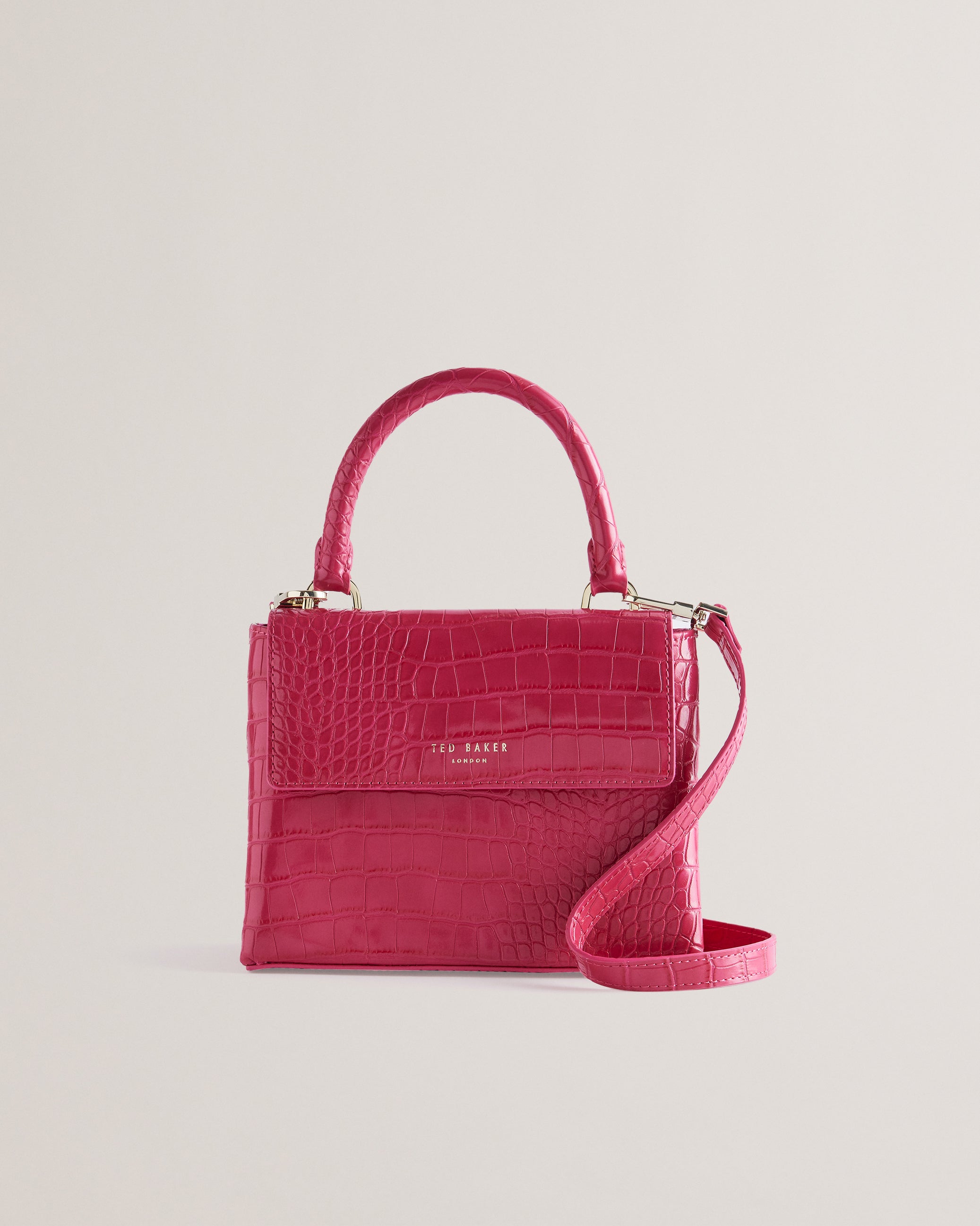 Women's Aynaya-Croc Effect Top Handle Small Bag Brt-Pink