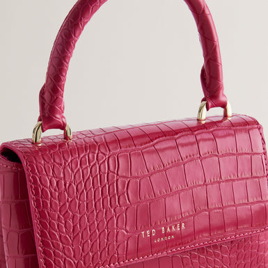 Women's Aynaya-Croc Effect Top Handle Small Bag Brt-Pink