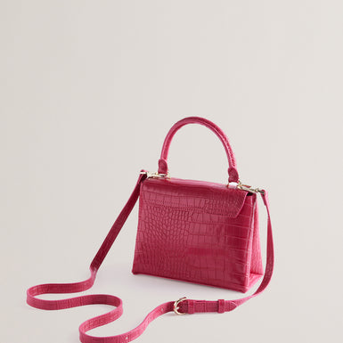 Women's Aynaya-Croc Effect Top Handle Small Bag Brt-Pink