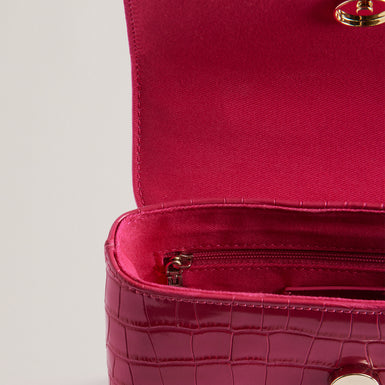 Women's Aynaya-Croc Effect Top Handle Small Bag Brt-Pink