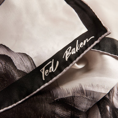 Women's Leonaas-Flower Printed Silk Square Scarf Cream