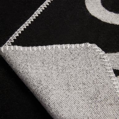 Women's Avaisa-Script Logo Woven Poncho Black