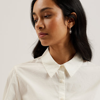 Women's Jurua-Long Sleeve Shirt Mini Dress White