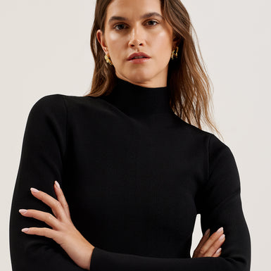 Women's Asnes-Knit Bodice Dress & Printed Wrap Skirt Black