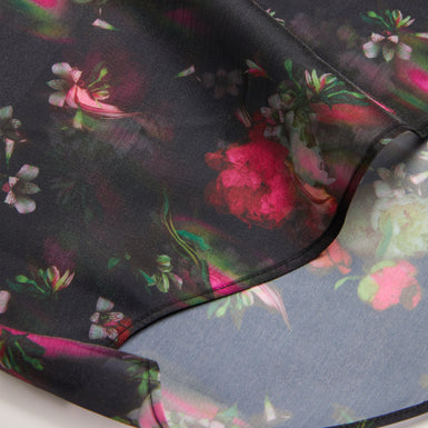 Women's Atuel-Oversized Printed Long Sleeve Shirt Black