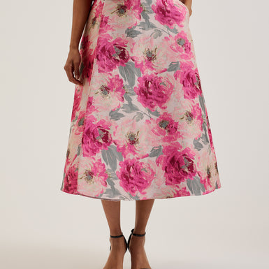 Women's Cleyyo-Asymmetric Jacquard Wrap Skirt Ivory