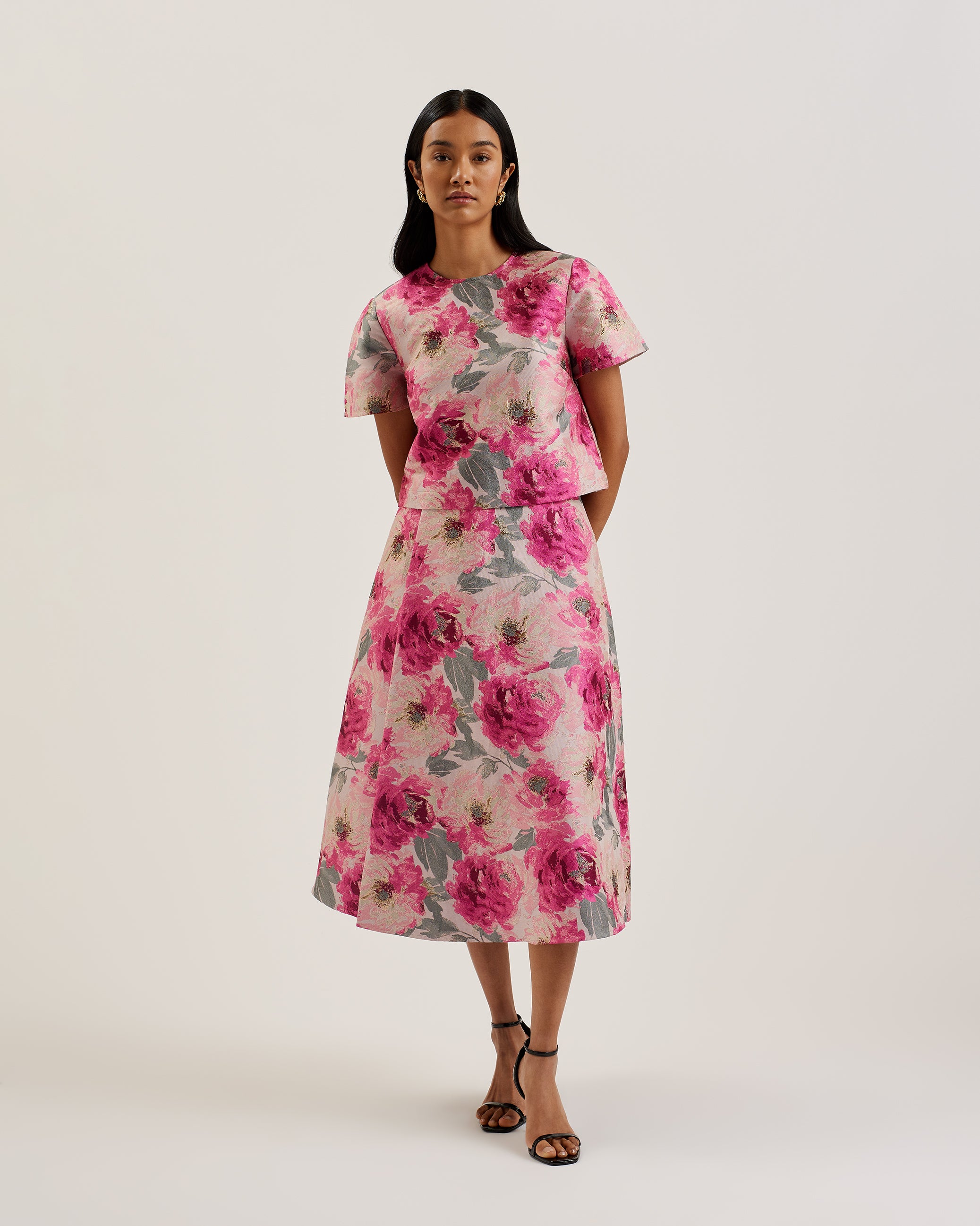 Women's Cleyyo-Asymmetric Jacquard Wrap Skirt Ivory