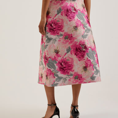 Women's Cleyyo-Asymmetric Jacquard Wrap Skirt Ivory