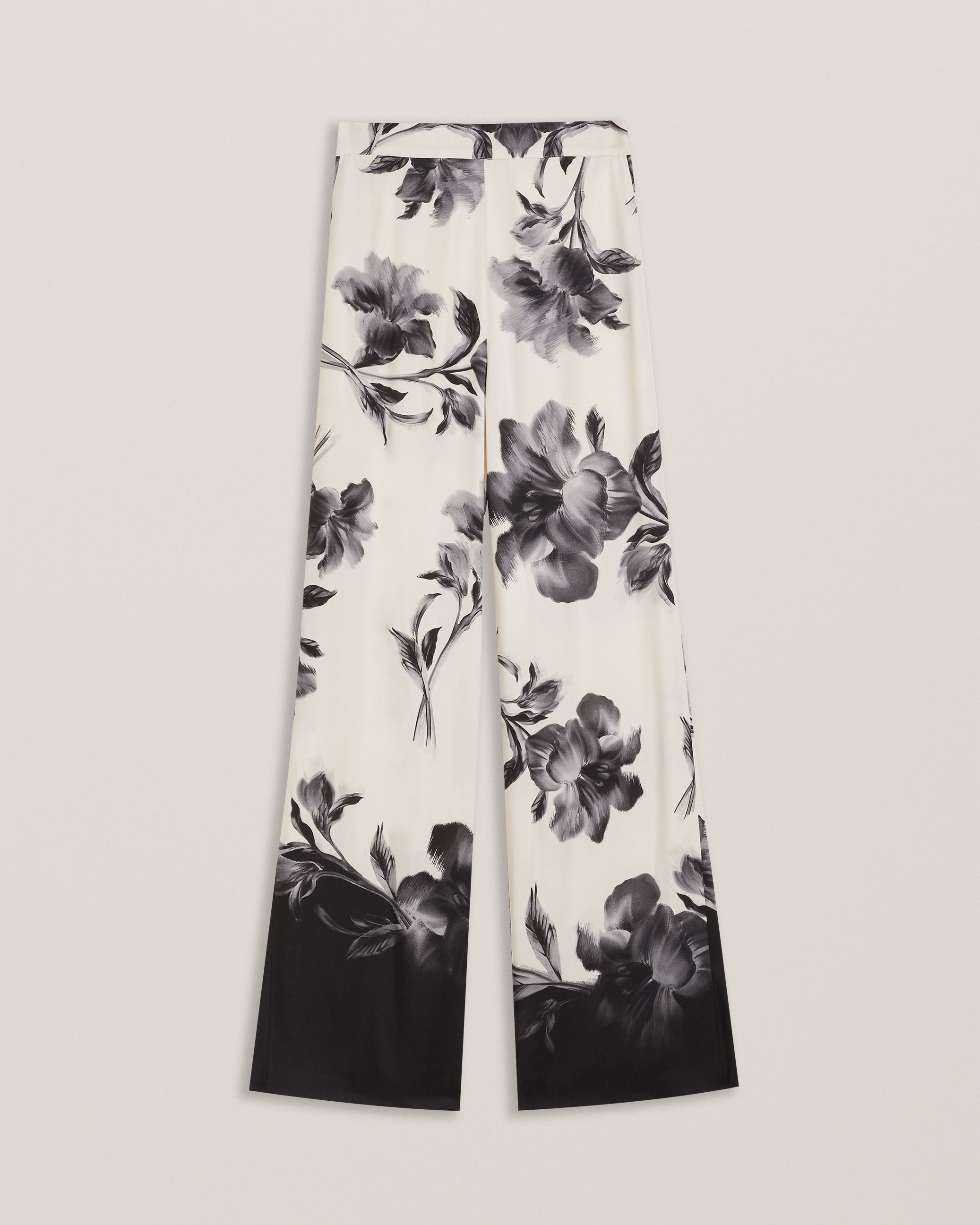 Women's Awyna-Printed High Waisted Wide Leg Trouser Black