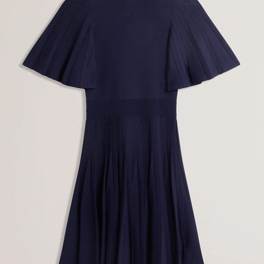 Women's ALENHA-Knitted Angel Sleeve Mini Dress Navy