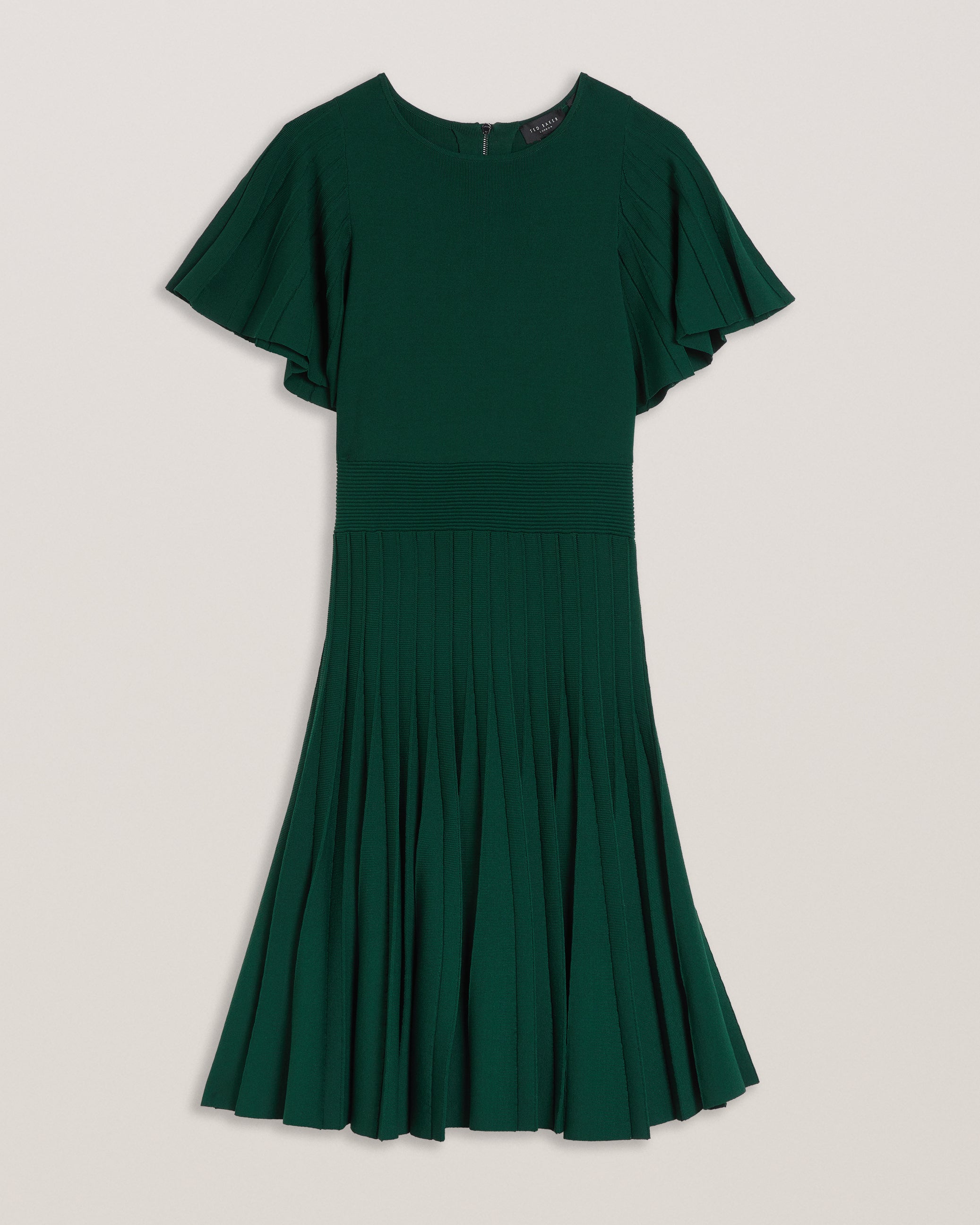 Women's Alenha-Knitted Angel Sleeve Mini Dress Dk-Green