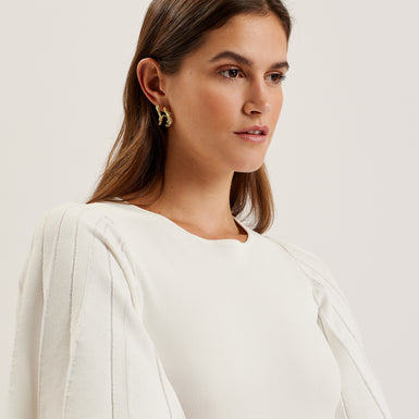 Women's Celinha-Angel Sleeve Knitted Maxi Dress Ivory