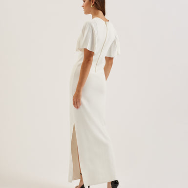 Women's Celinha-Angel Sleeve Knitted Maxi Dress Ivory