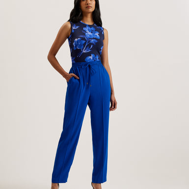 Women's Delanah-Sleeveless Printed Jersey Vest Blue