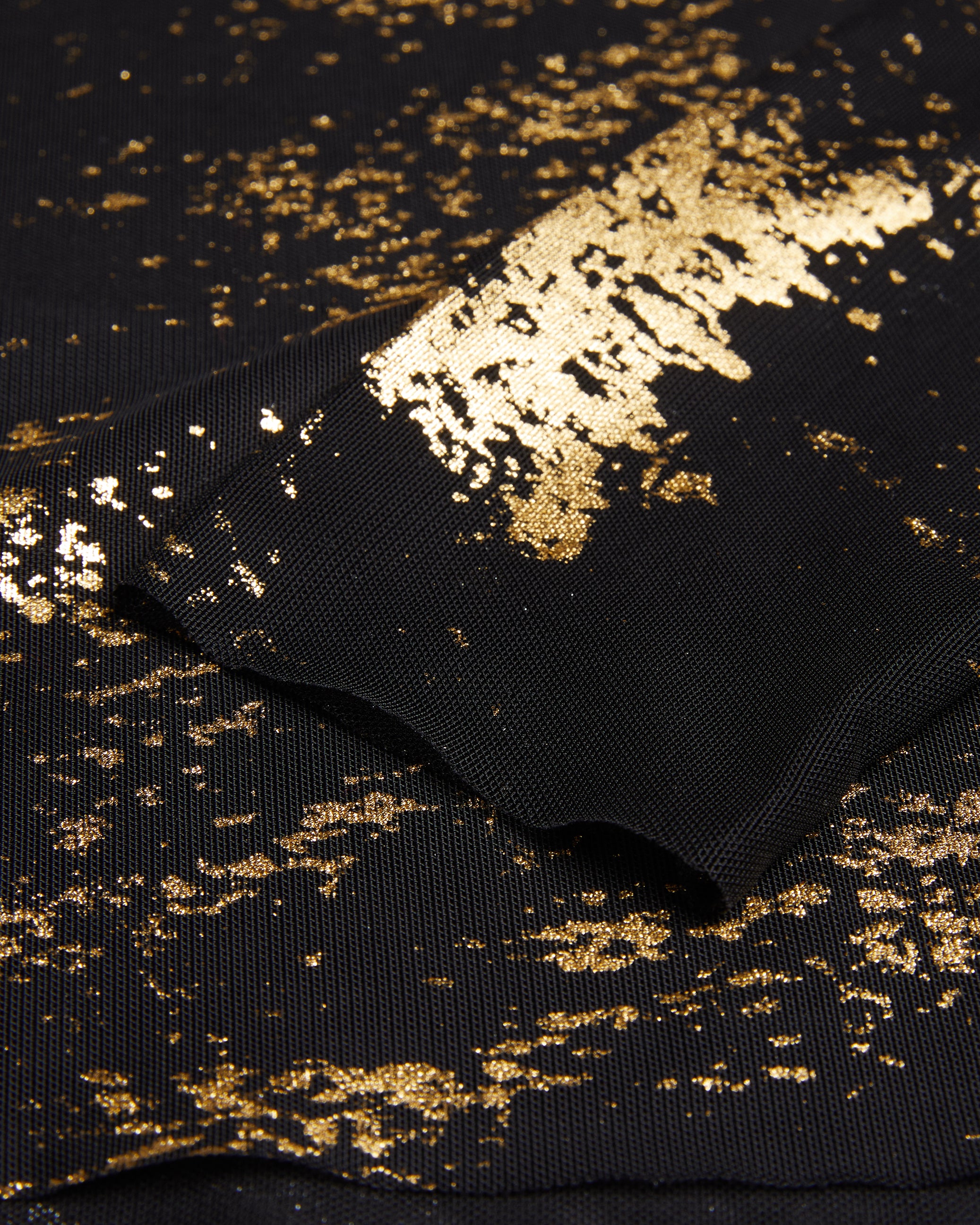 Women's Karenha-Foil Printed Skinny Fit Mesh Top Black