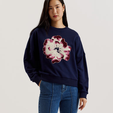 Women's Raynahh-Graphic Floral Sweatshirt Navy