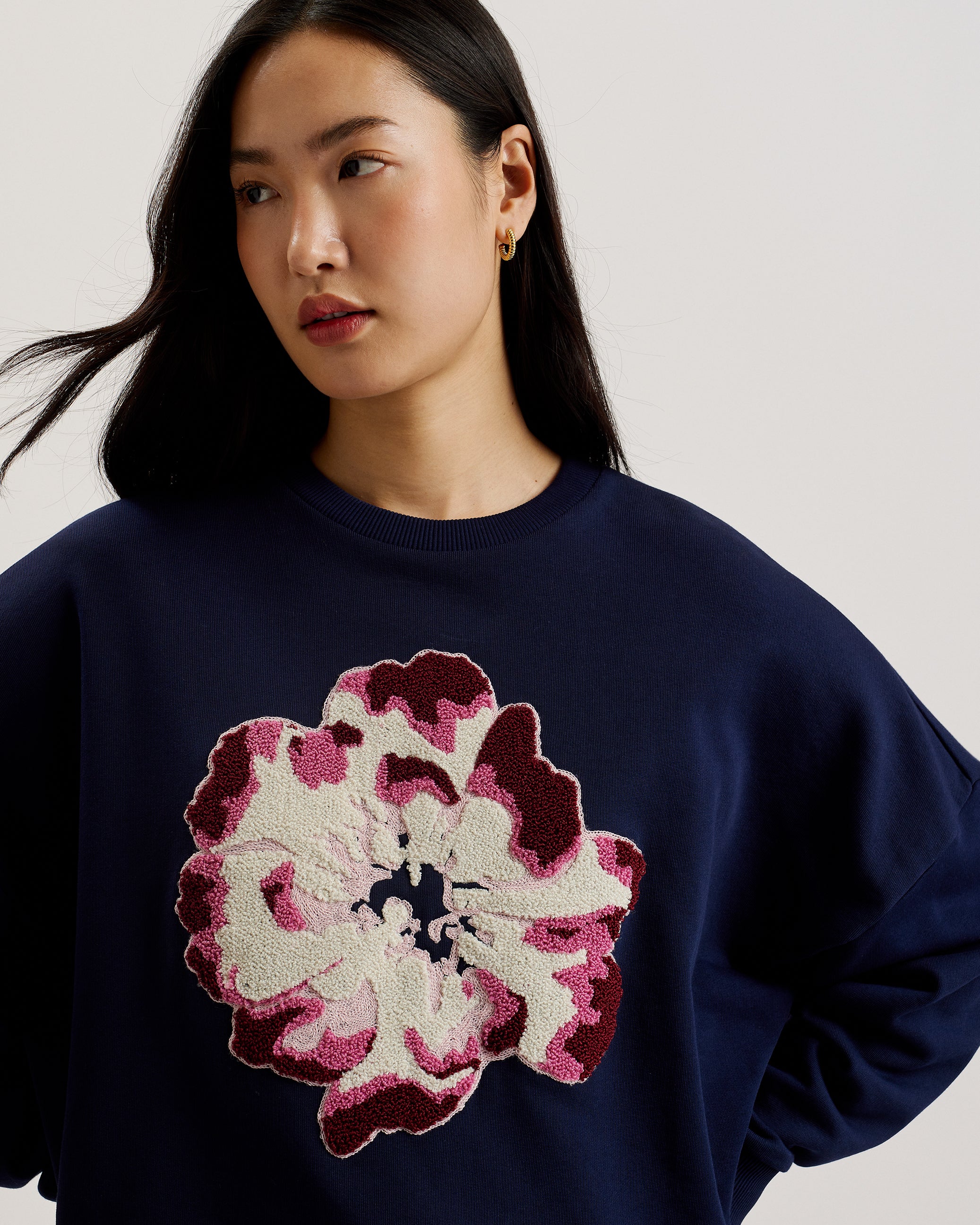 Women's Raynahh-Graphic Floral Sweatshirt Navy