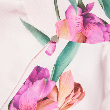 Women's Meriel-Midi Tea Dress With Puff Sleeves Lt-Pink