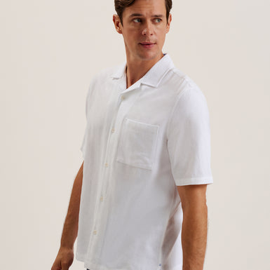 Men's Beckfor-Ss Oversized Textured Check Shirt White