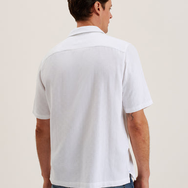 Men's Beckfor-Ss Oversized Textured Check Shirt White