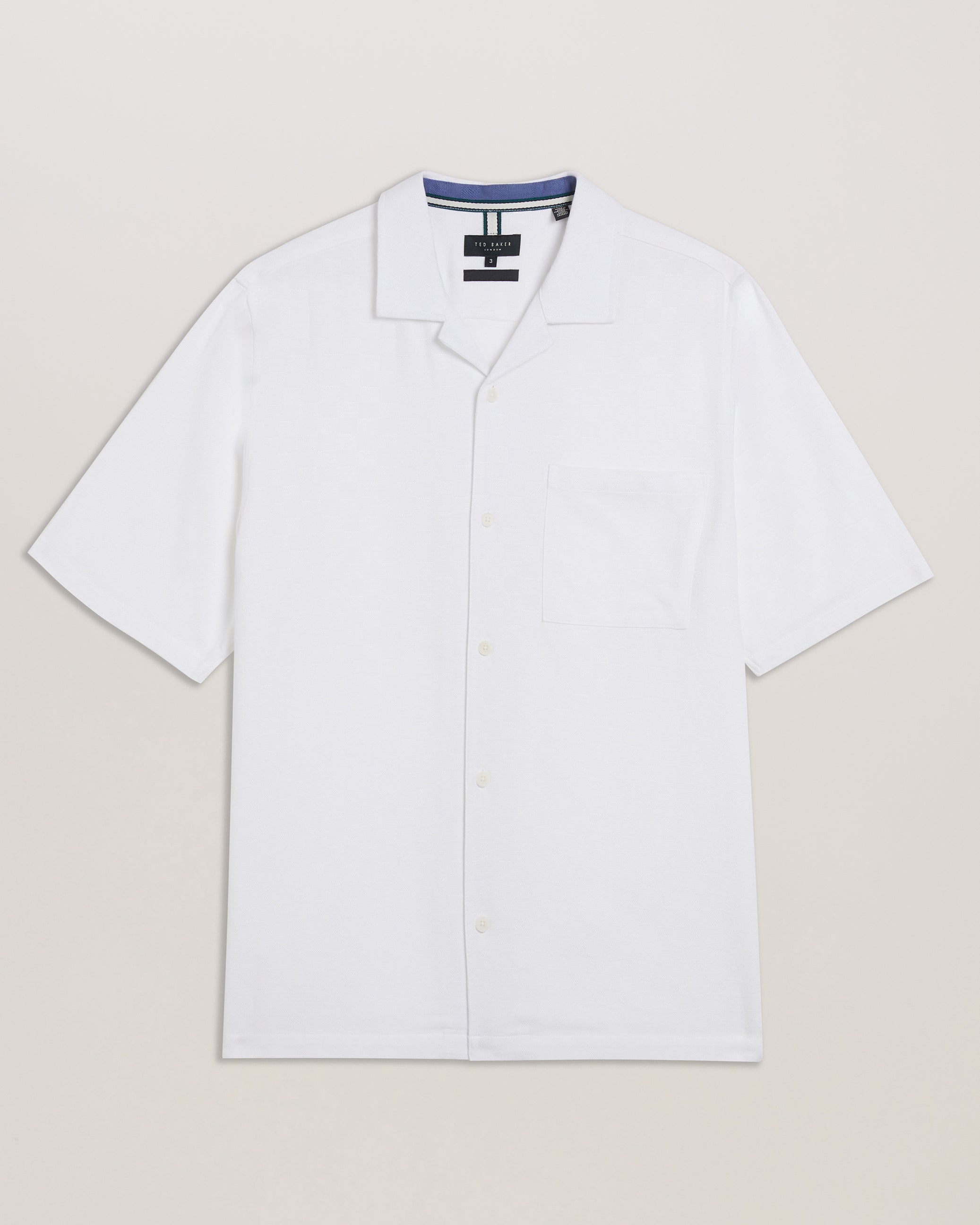 Men's Beckfor-Ss Oversized Textured Check Shirt White