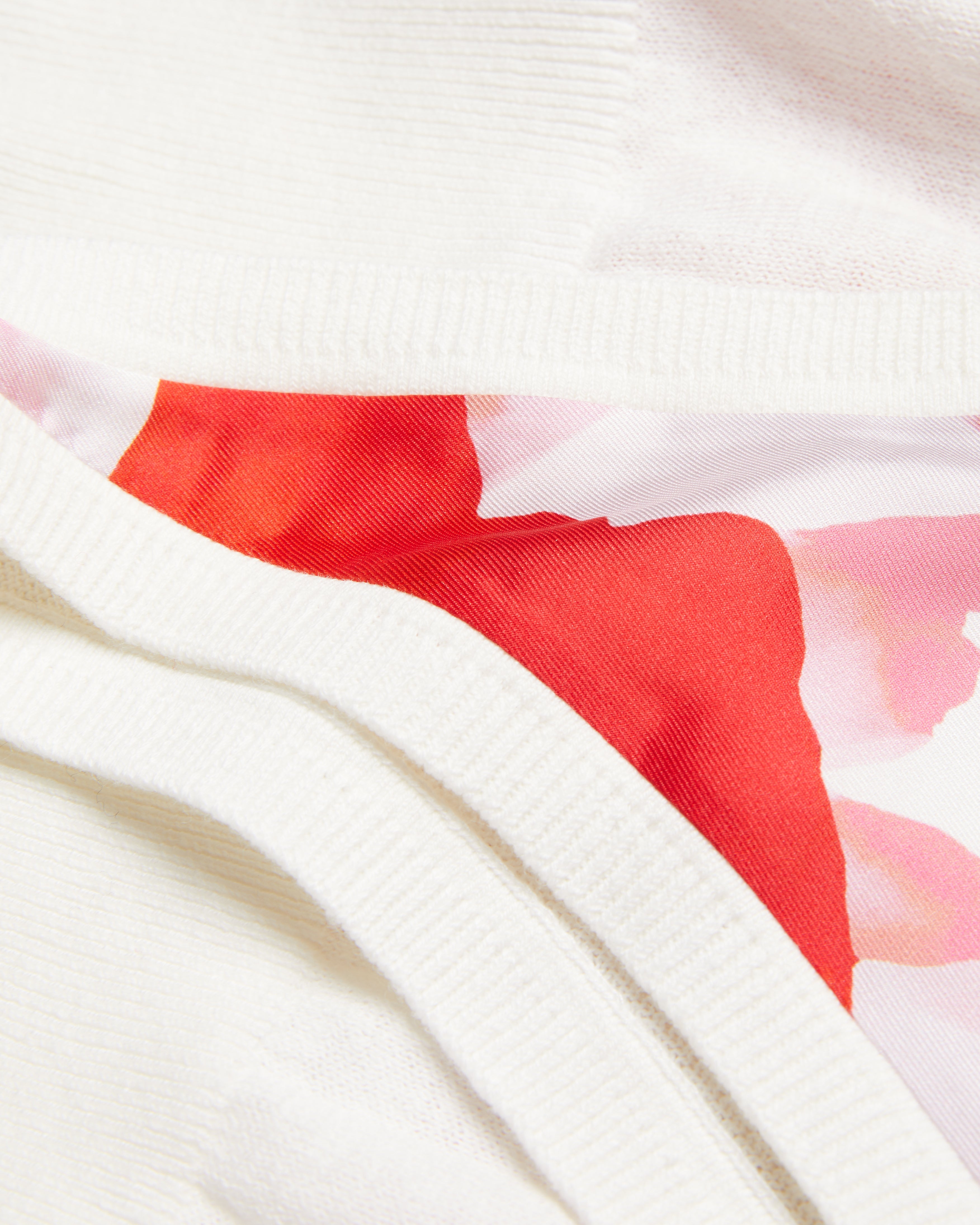 Women's Heidiii-Woven Front V Neck Printed Tank Ivory