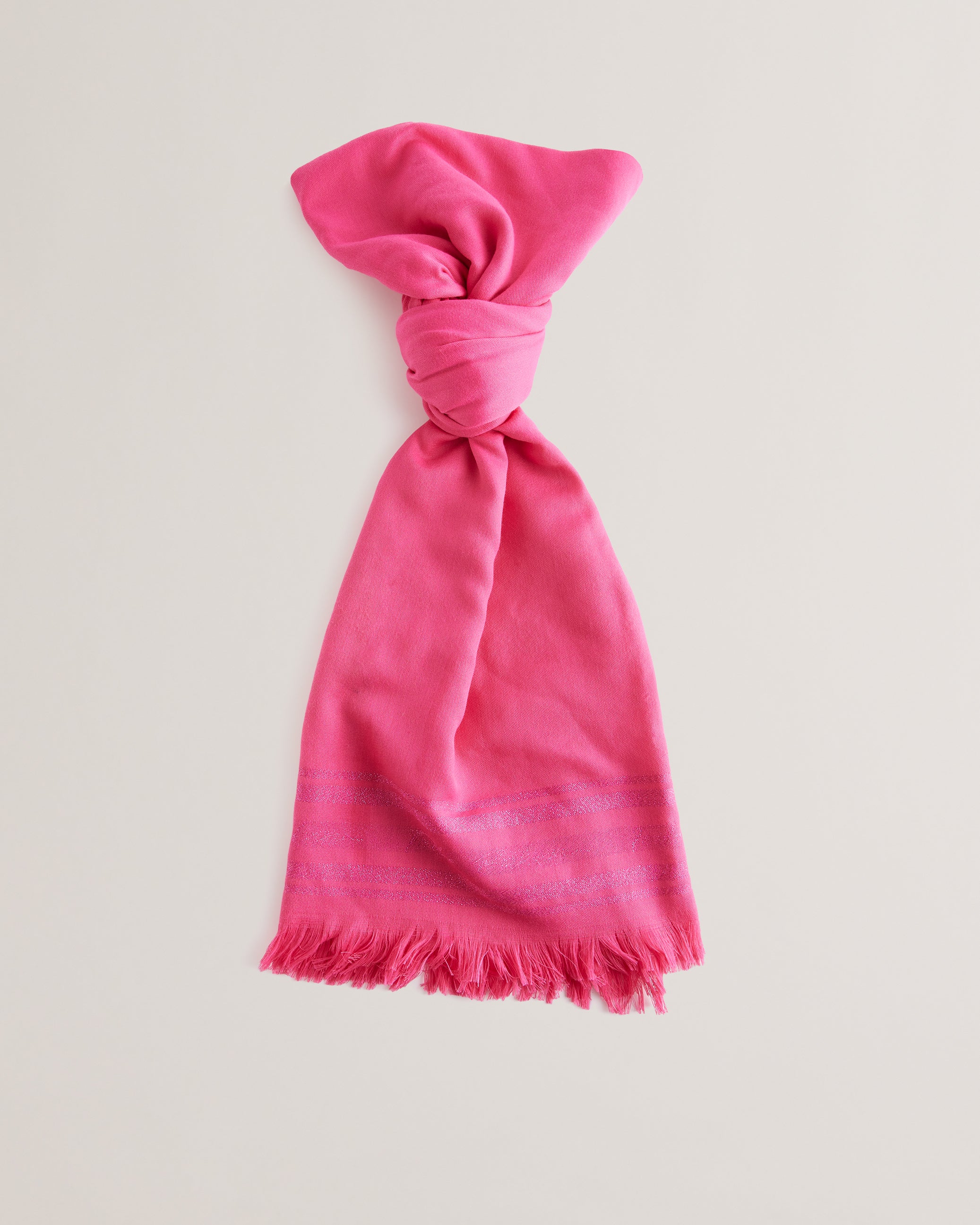 Women's Estelas-Metallic Branded Woven Scarf Pink