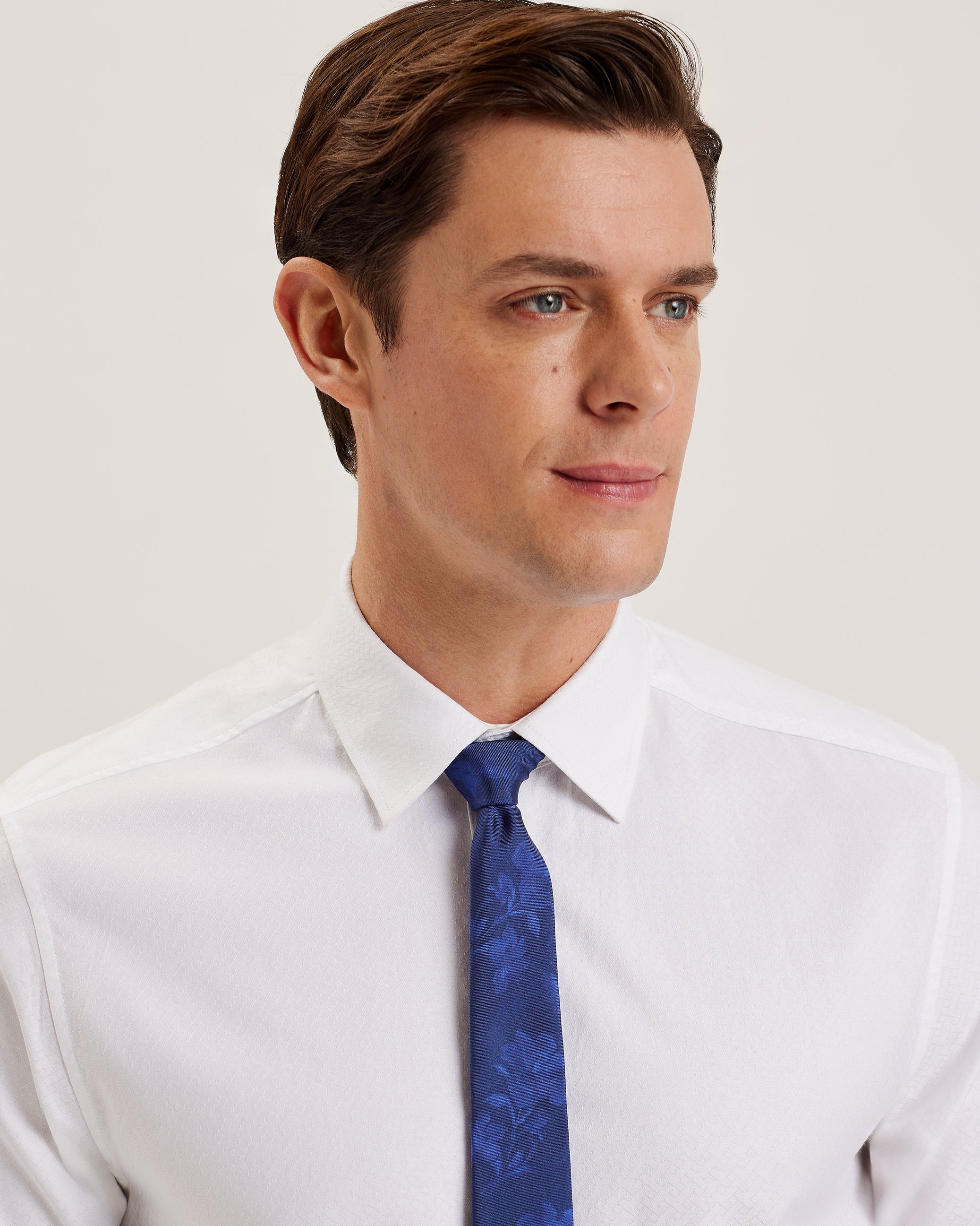 Men's Goulde-Floral Print Silk Tie Navy