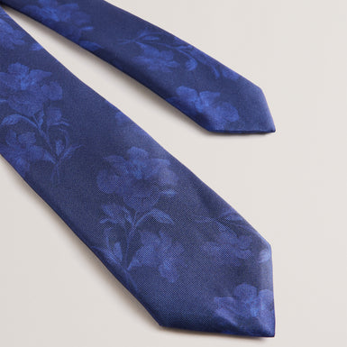 Men's Goulde-Floral Print Silk Tie Navy
