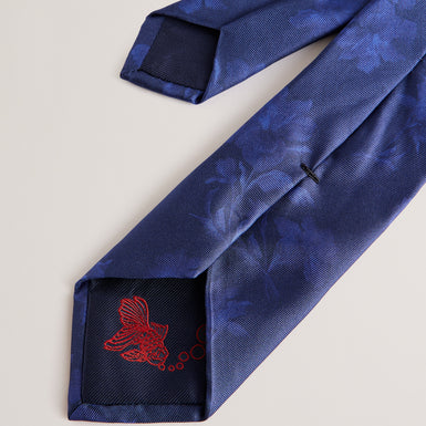 Men's Goulde-Floral Print Silk Tie Navy
