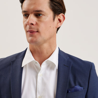 Men's Austins-Flora Print Silk Pocket Square Navy