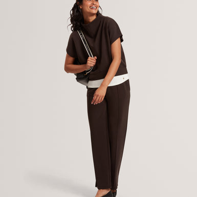 HALIYY: Cupro Funnel Neck Sweat Tee