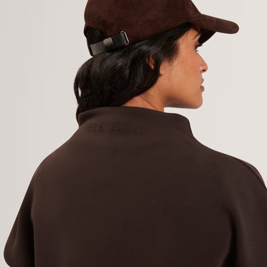 HALIYY: Cupro Funnel Neck Sweat Tee