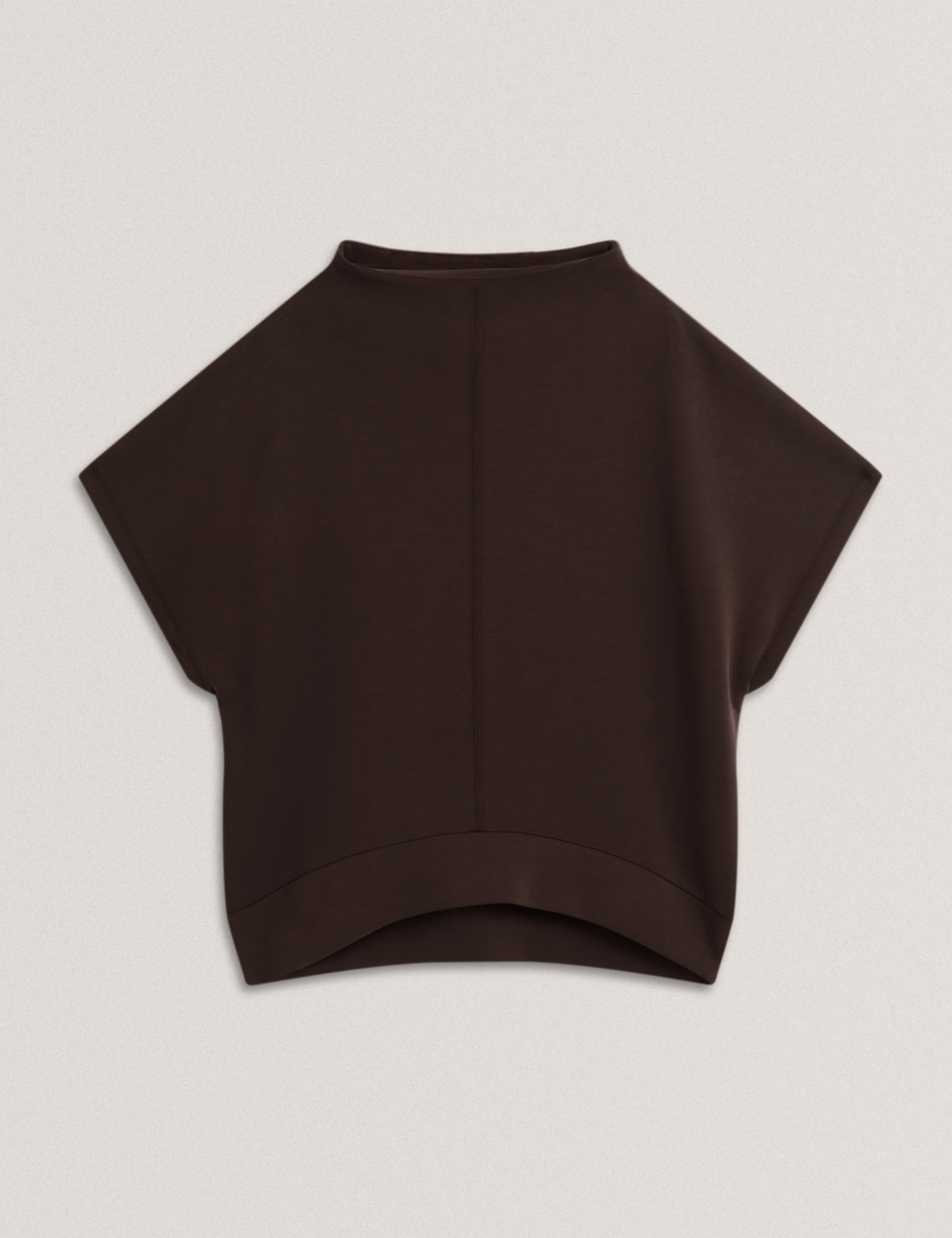 HALIYY: Cupro Funnel Neck Sweat Tee