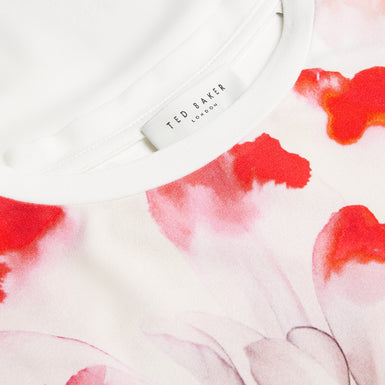 Women's Sindhaa-Printed Short Sleeve Fitted Tee Ivory