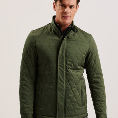 Men's Zampa-Quilted Funnel Jacket Mid-Green