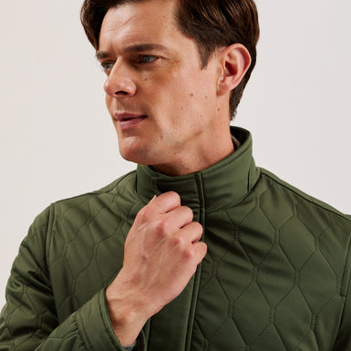 Men's Zampa-Quilted Funnel Jacket Mid-Green