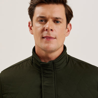 Men's Zampa-Quilted Funnel Jacket Mid-Green