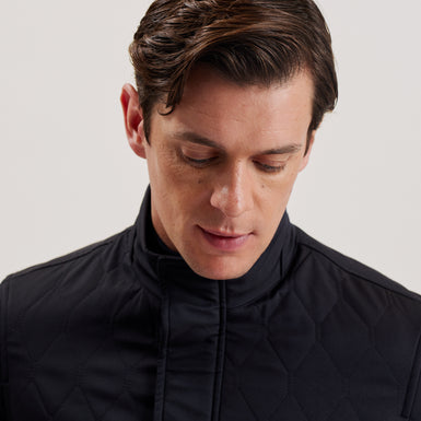 Men's Zampa-Quilted Funnel Jacket Navy