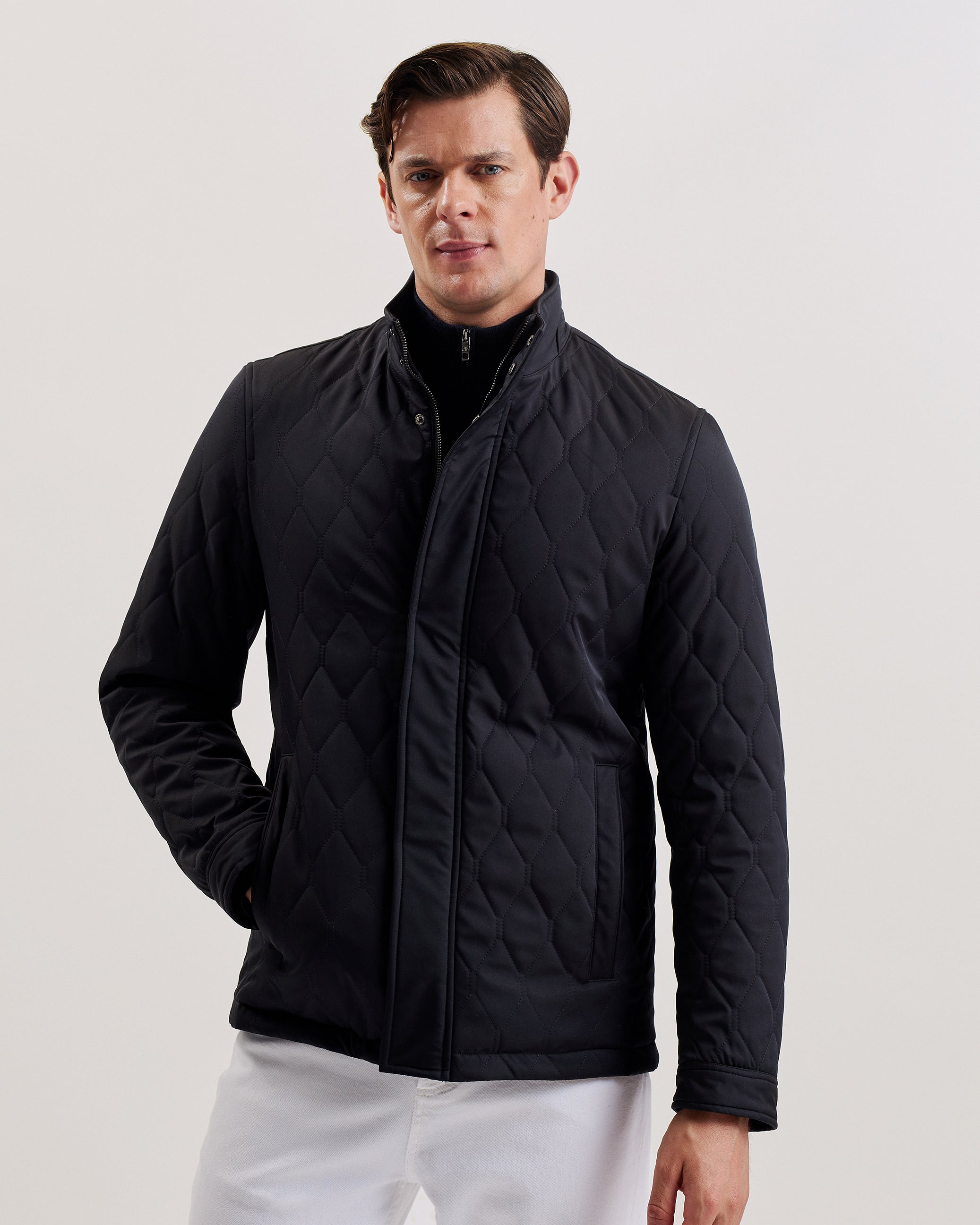Men's Zampa-Quilted Funnel Jacket Navy