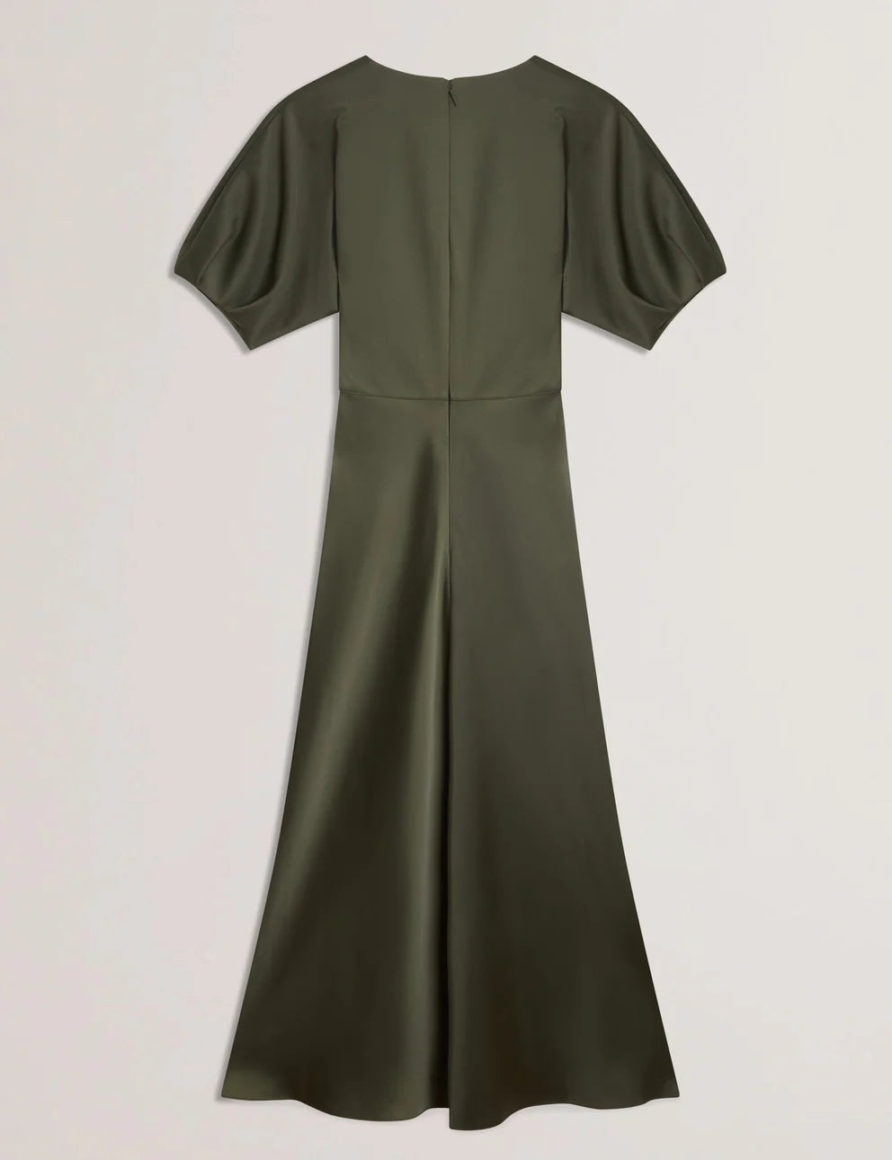 Women's EDULIS-Ponte Bodice Satin Skirt Midi Dk-Green