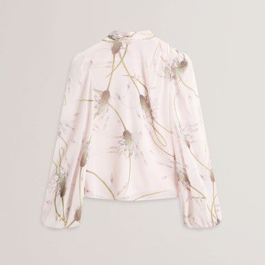 Women's ALATI-Printed Tie Neck Long Sleeve Blouse