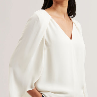 Women's EVROS-V-neck Capelet Sleeve Blouse