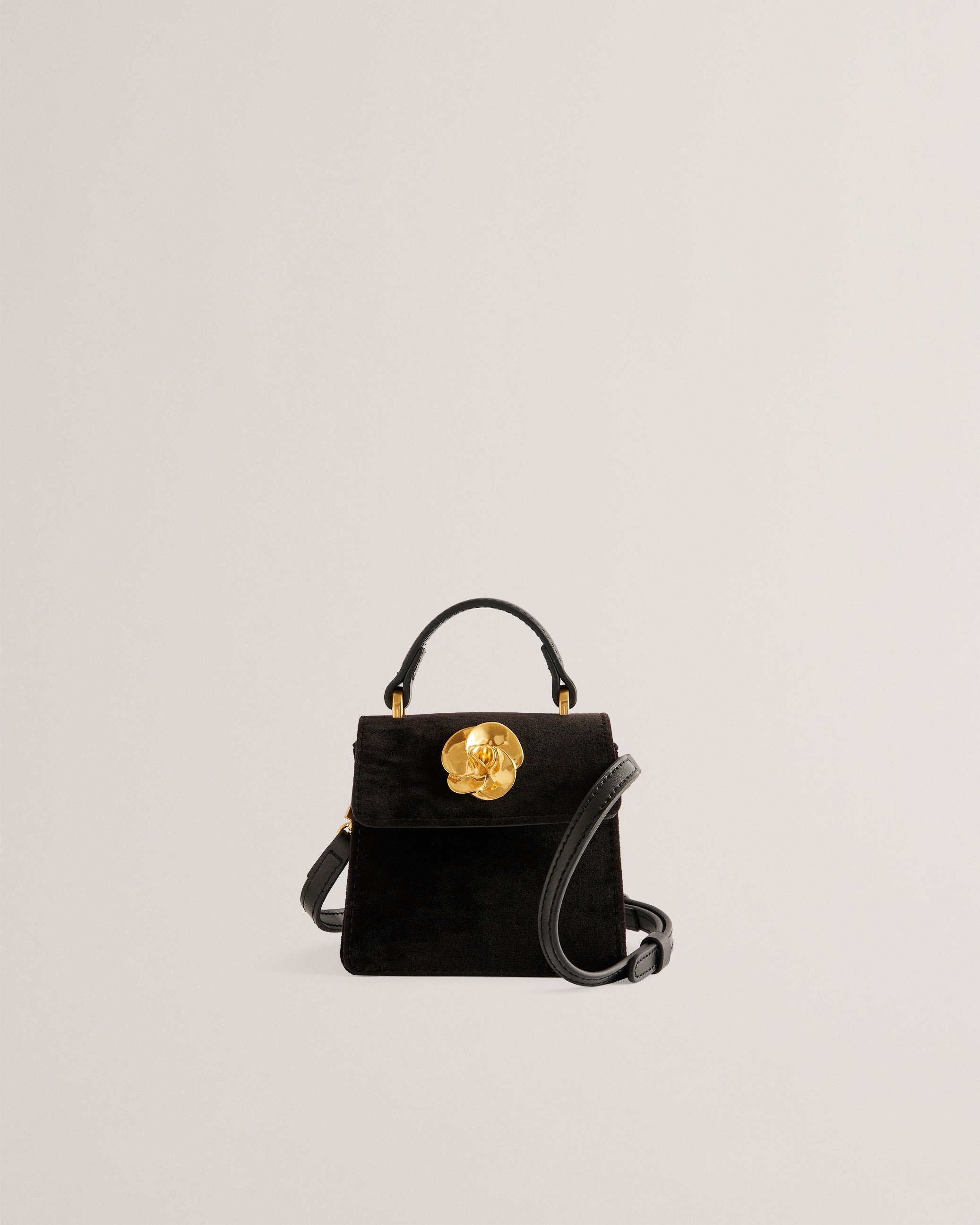 Women's Rosiya-Velvet Mini Top Handle Rose Bag Black