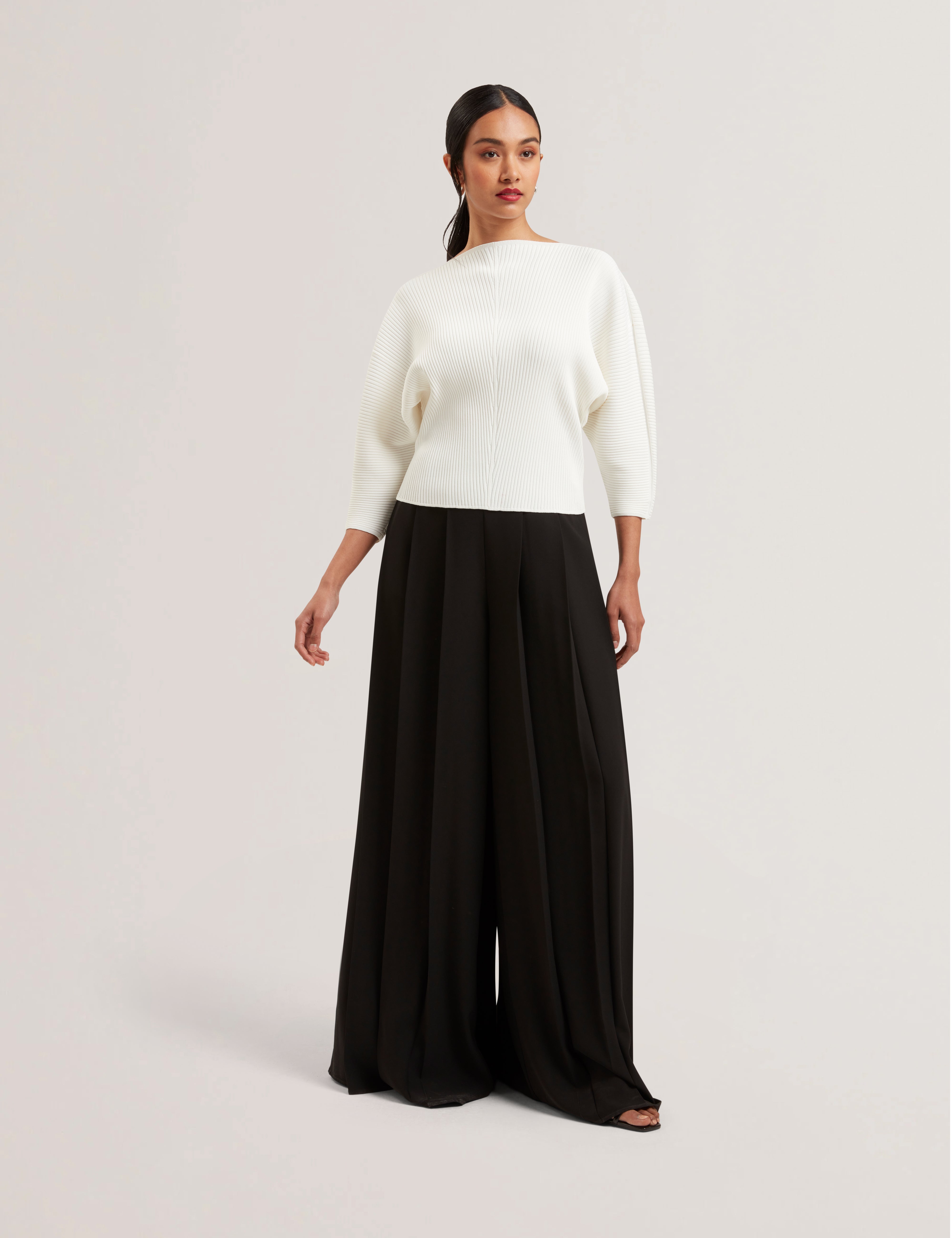 Womens LILABTH-Sculptured Rib Sweater Ivory