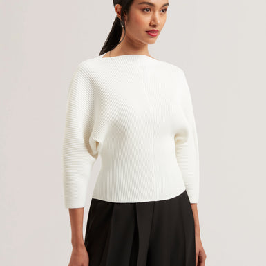 Womens LILABTH-Sculptured Rib Sweater Ivory