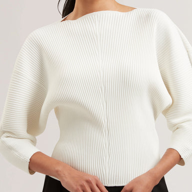 Womens LILABTH-Sculptured Rib Sweater Ivory